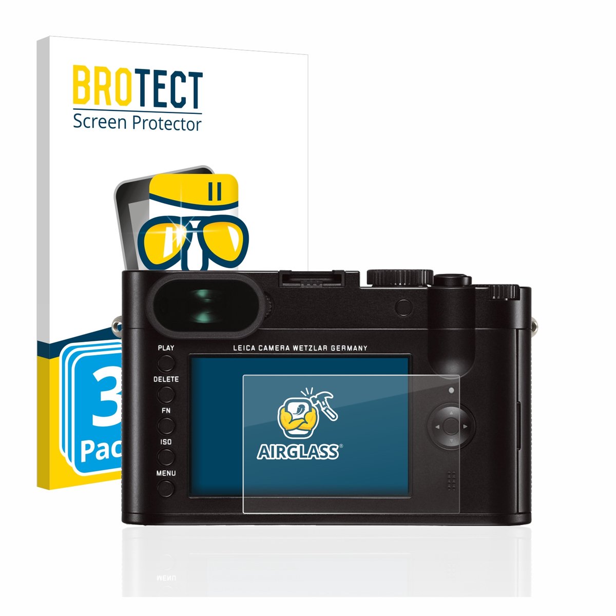 Screenprotector 3 Stuks voor Leica Q (Typ 116) Beschermglas transparant