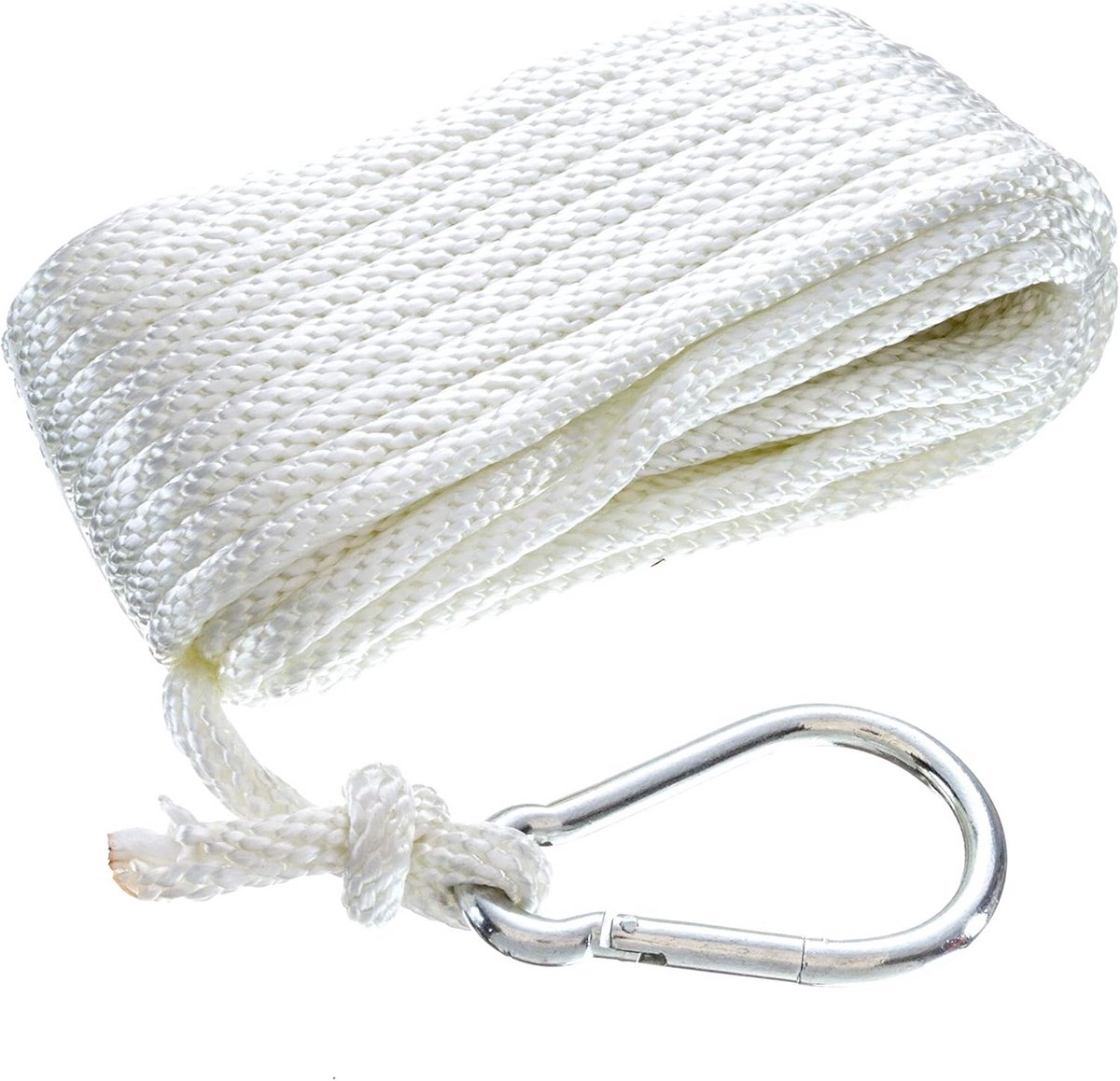 Sterk Massief Nylon Ankerlijn 10mm x 15 Meter met Karabijnhaak voor Boot en Jacht