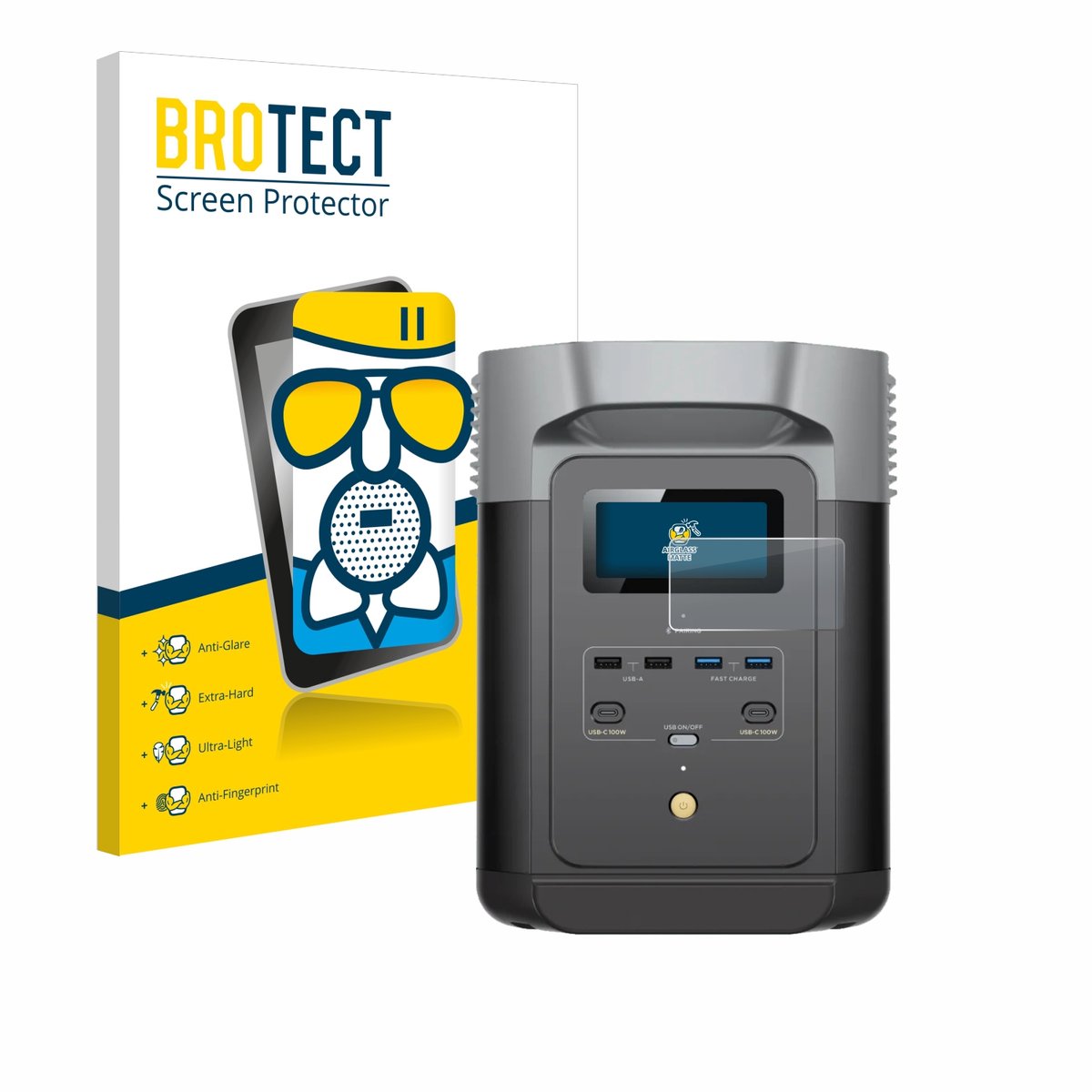 BROTECT - Screenprotector voor EcoFlow DELTA 2 - Folie Beschermfolie Beschermglas matte