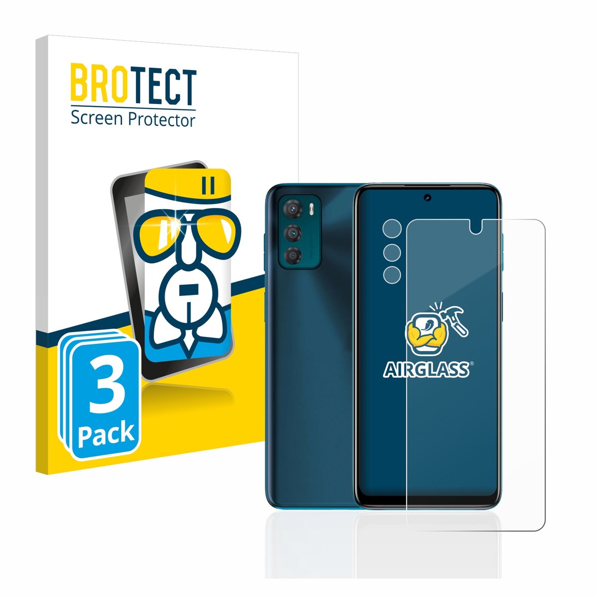 Screenprotector 3 Stuks voor Motorola Moto G42 (Voor+Camera) Beschermglas transparant