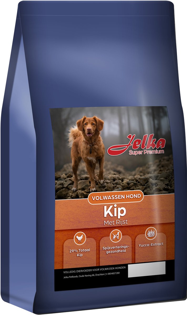 Jelka 12 KG Hondenvoer kip met rijst Medium