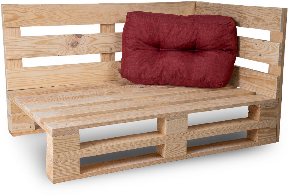 Bananair - Palletkussen - Tuinkussen voor Palletbank - Hoekkussen - 60x40 cm - Rood