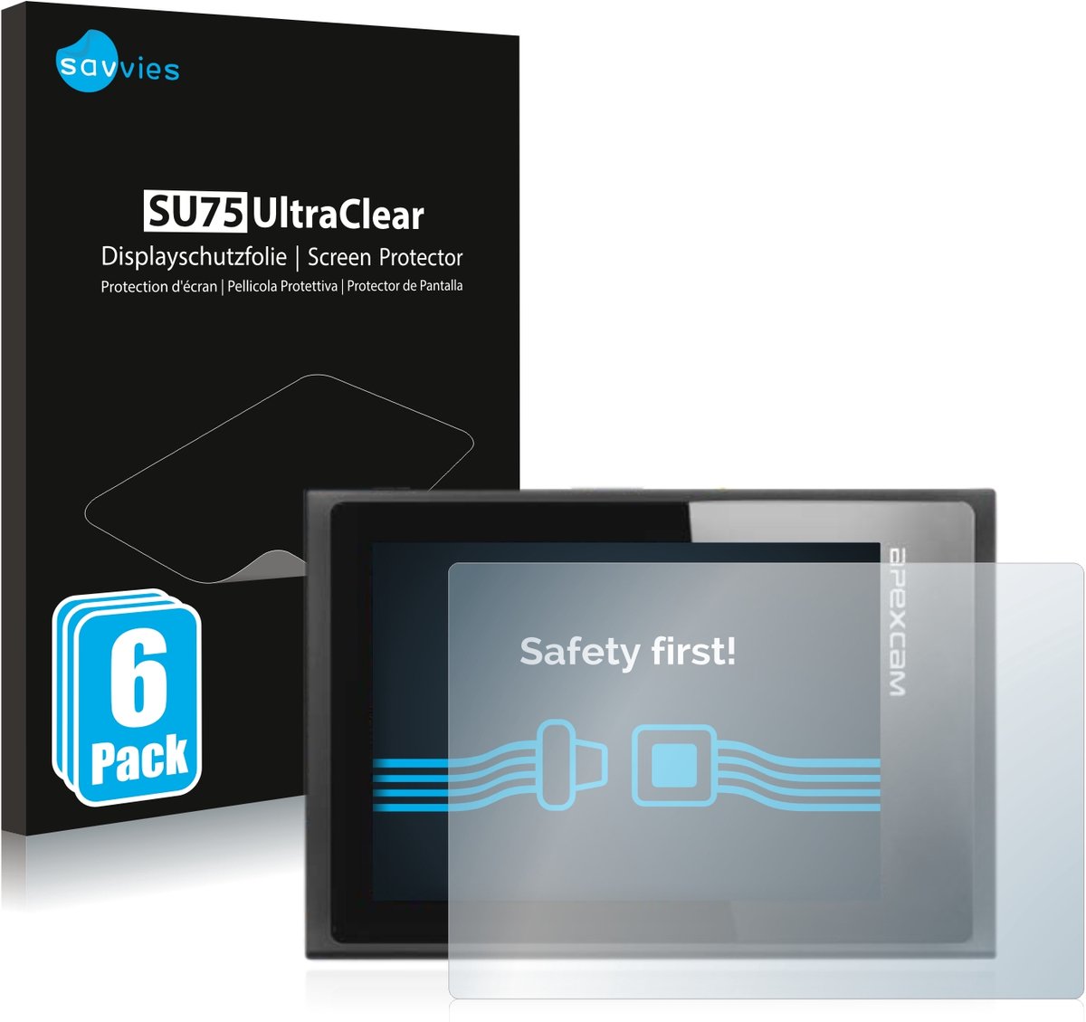 Savvies - Screenprotector voor Apexcam M80 Air - Folie Beschermfolie transparant 6 Stuks