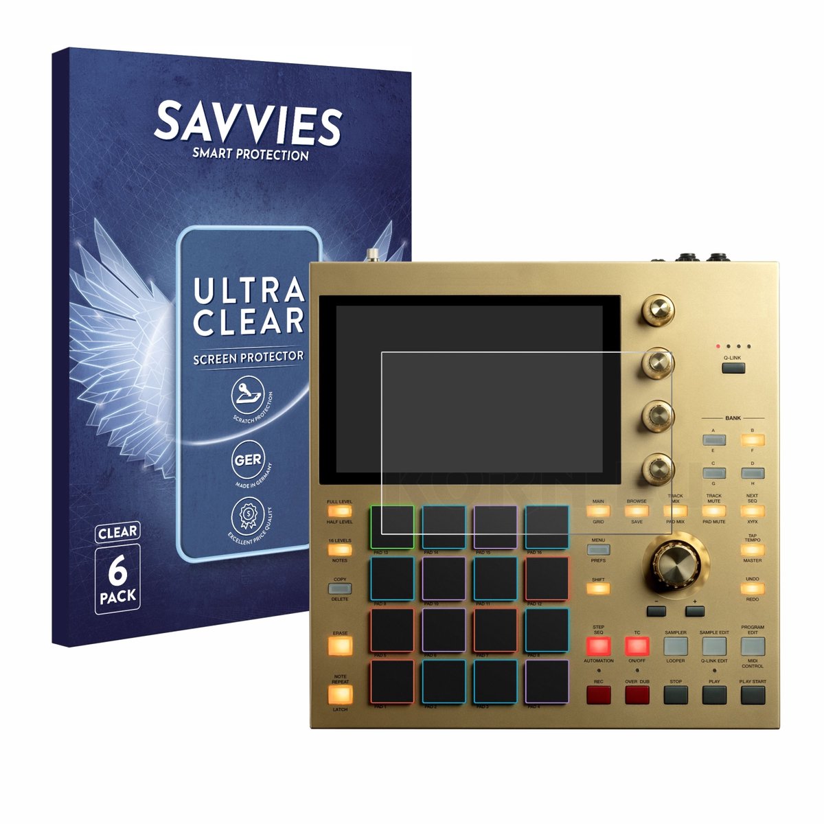 Savvies - Screenprotector voor Akai MPC One - Folie Beschermfolie transparant 6 Stuks