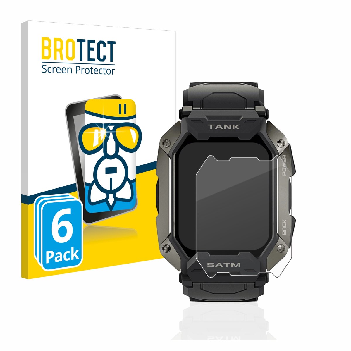 Screenprotector 6 Stuks voor Kospet Tank M1 Beschermglas transparant
