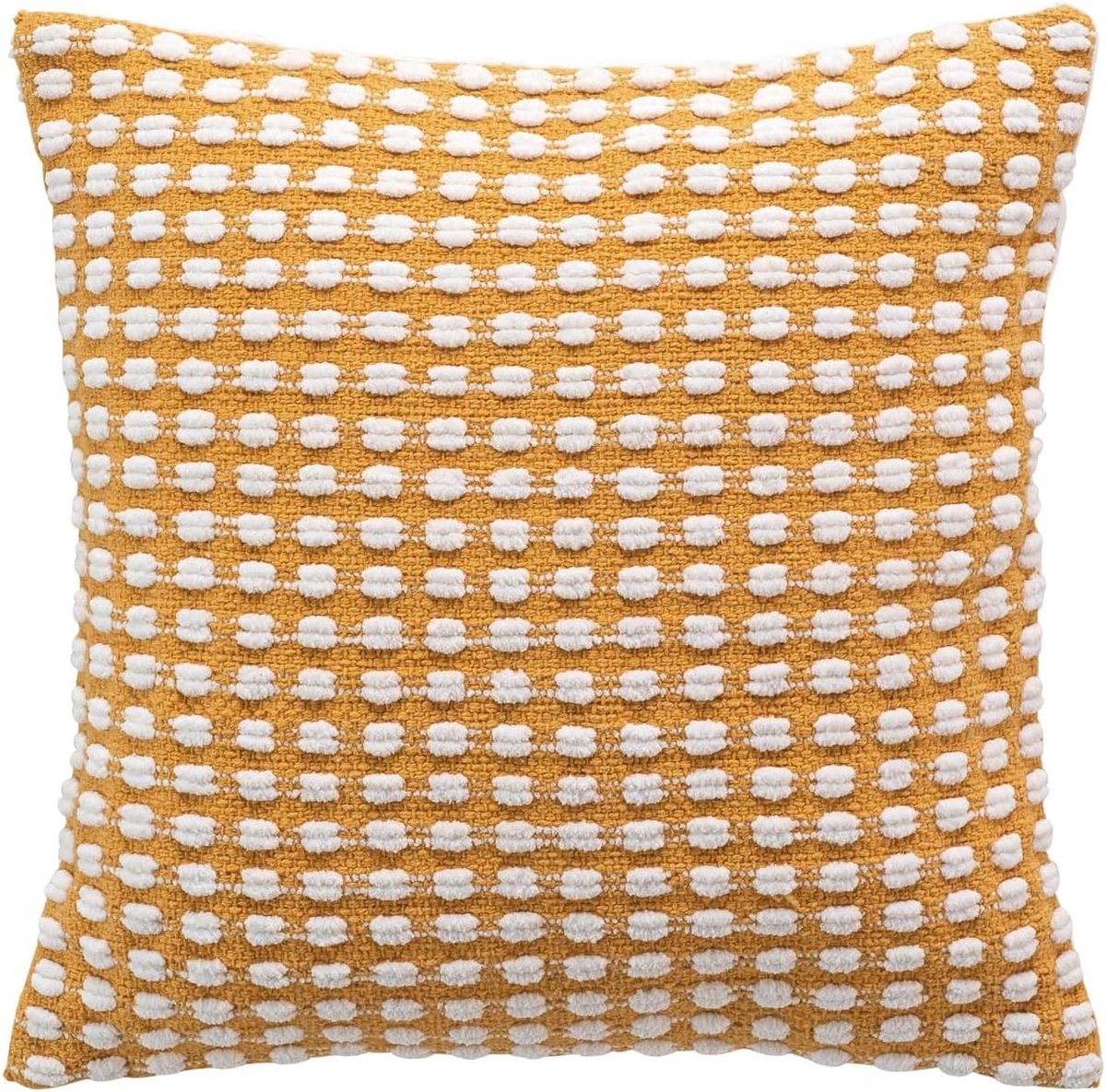 Famanu Kussensloop (40 x 40 cm) Greta oker - katoen - chenille - garen