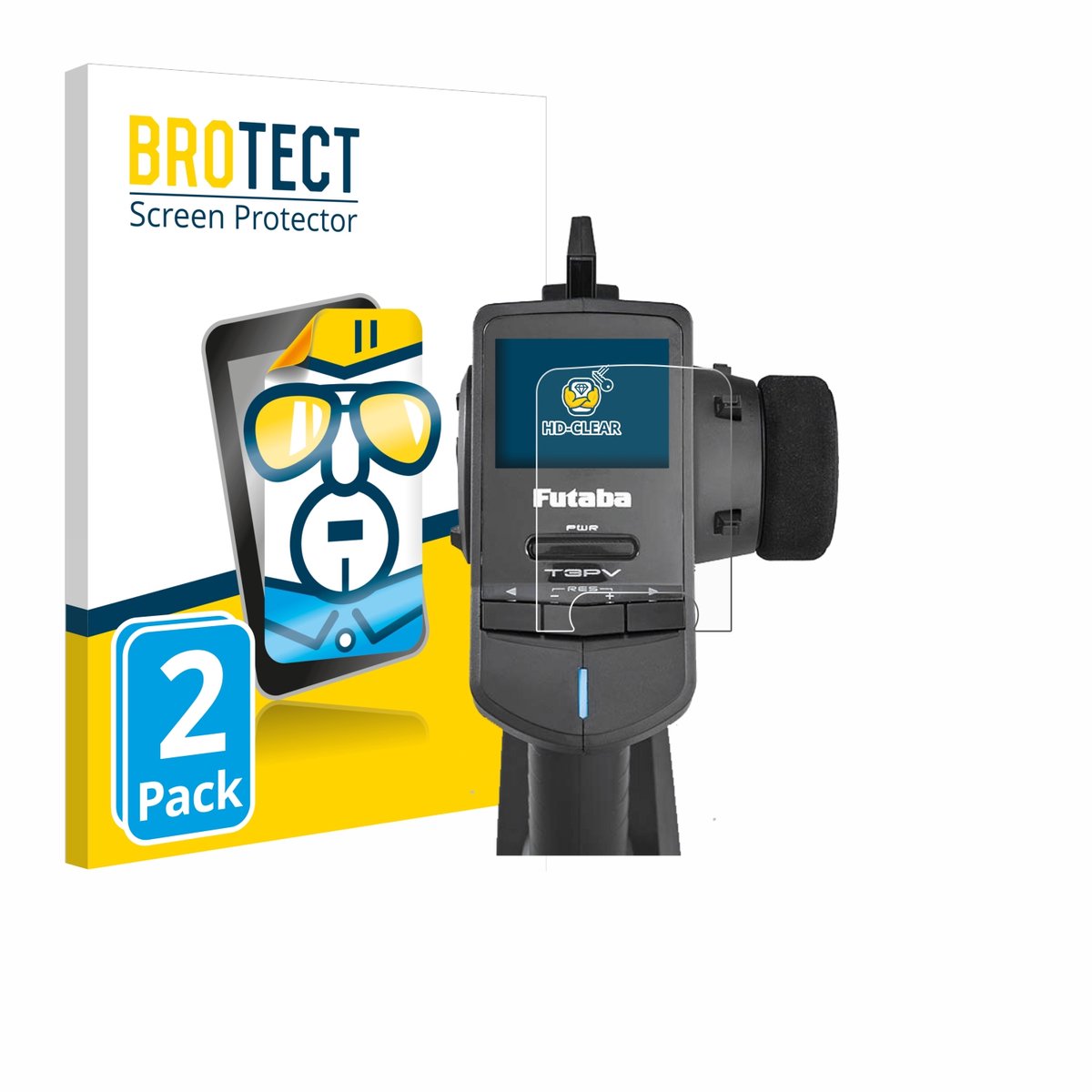 BROTECT - Screenprotector voor Futaba T3PV - Folie Beschermfolie transparant 2 Stuks