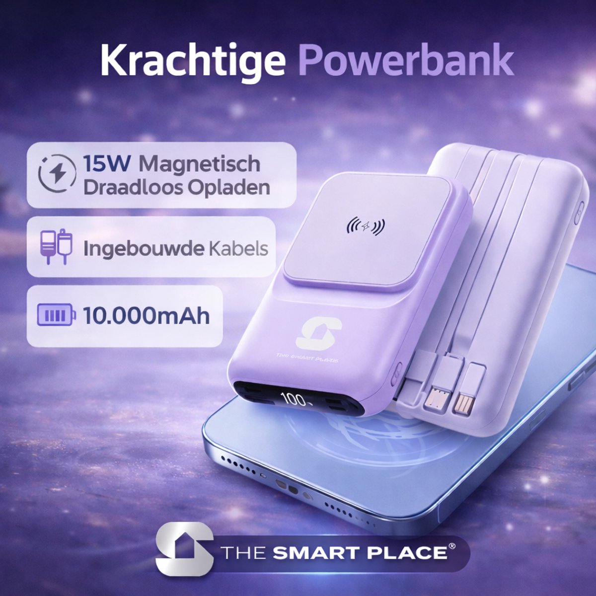 The Smart Place 10.000mAh Powerbank Magnetisch Draadloos - afbeelding 3