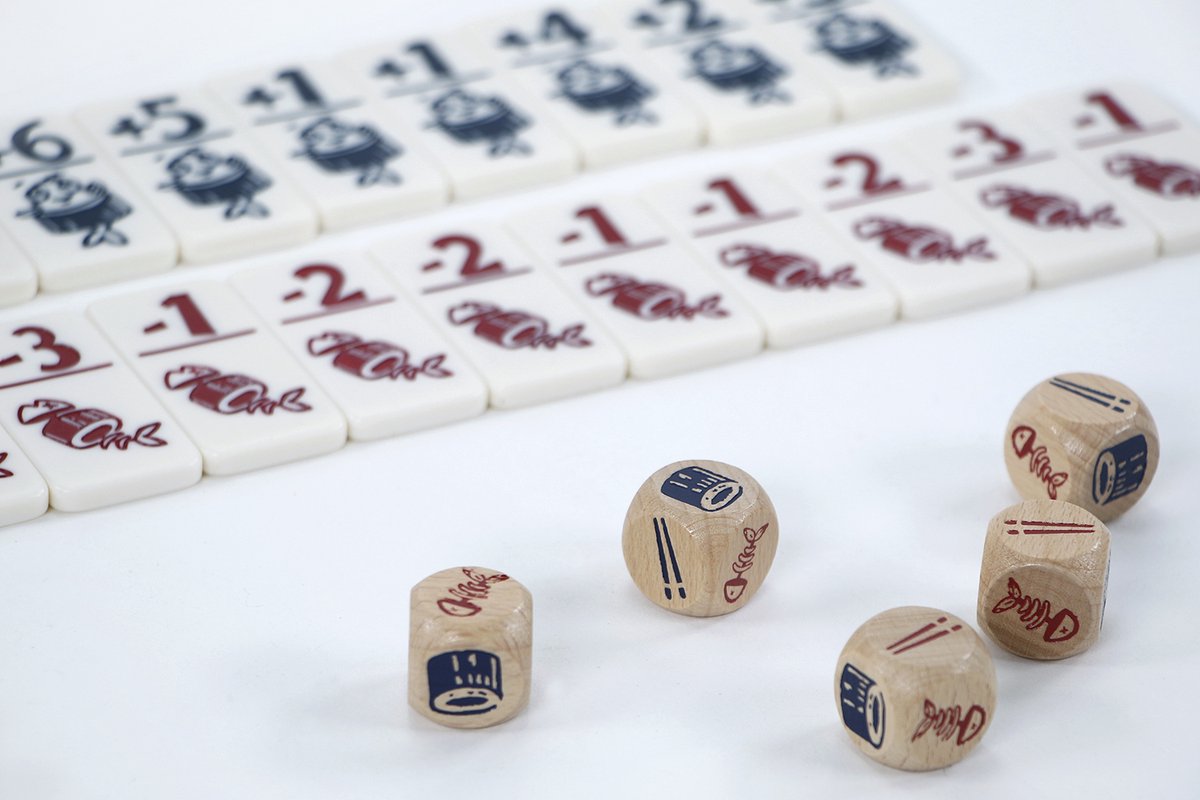 999 Games - Geharrewar in de Sushibar - Snel dobbelspel voor het hele gezin - Gezelschapsspel - Familiespel - Klein cadeautje - bevat spelregels in NL en EN en FR — afbeelding 15