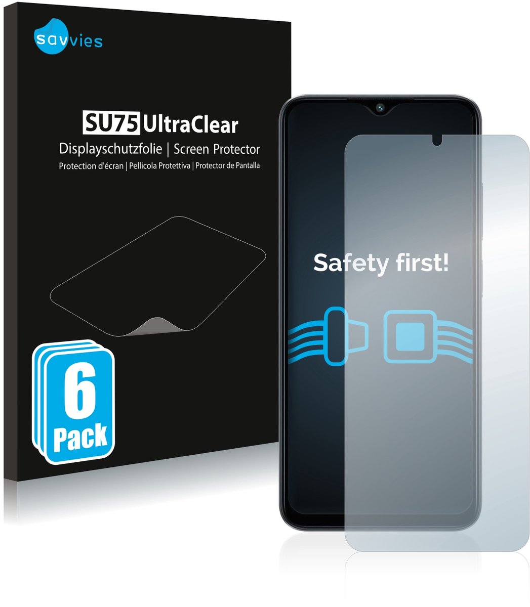 Savvies - Screenprotector voor Xiaomi Poco M5 - Folie Beschermfolie transparant 6 Stuks
