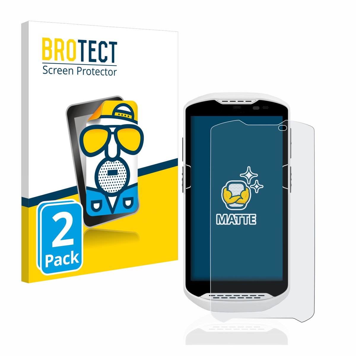 BROTECT - Screenprotector voor Zebra TC57 - Folie Beschermfolie matte 2 Stuks