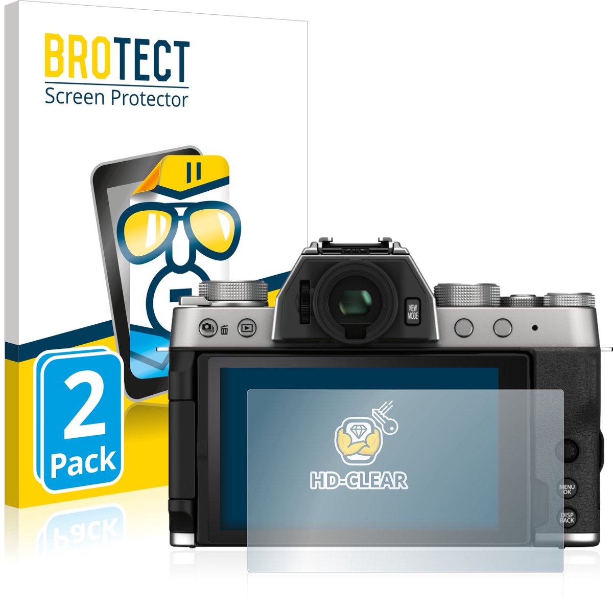 BROTECT - Screenprotector voor Fujifilm X-T200 - Folie Beschermfolie transparant 2 Stuks