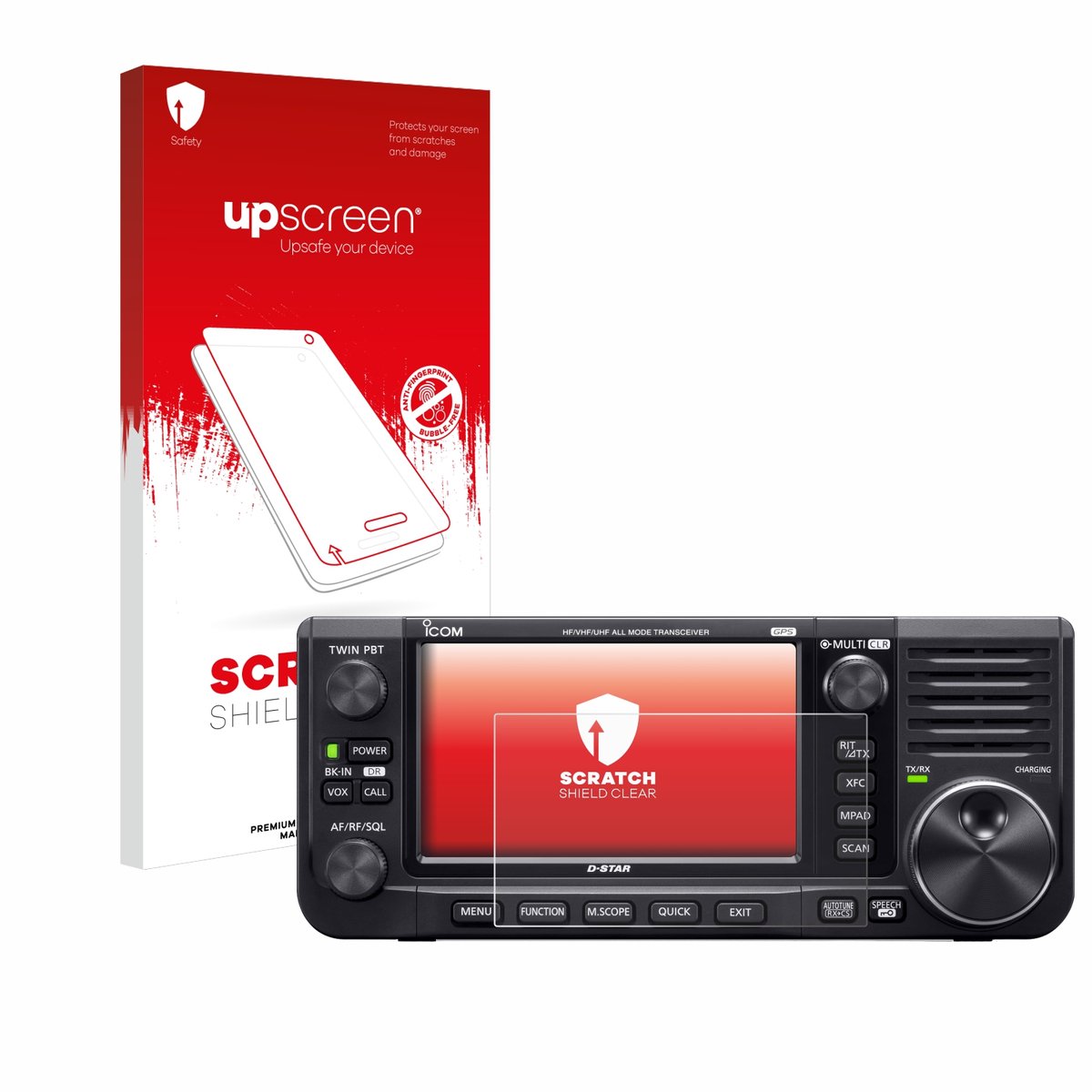 upscreen - Screenprotector voor Icom IC-705 - Folie Beschermfolie transparant