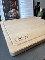 TheWootz Houten Snijplank Groot - Snijplank met Sapgeul - 45x36x3 cm