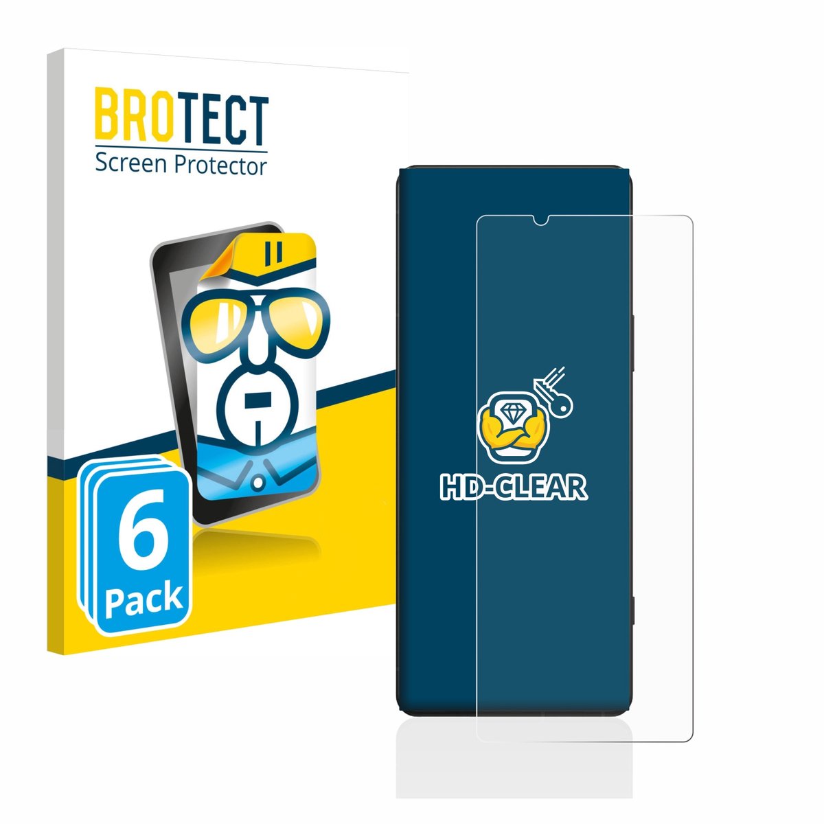 BROTECT - Screenprotector voor Sony Xperia 5 IV - Folie Beschermfolie transparant 6 Stuks