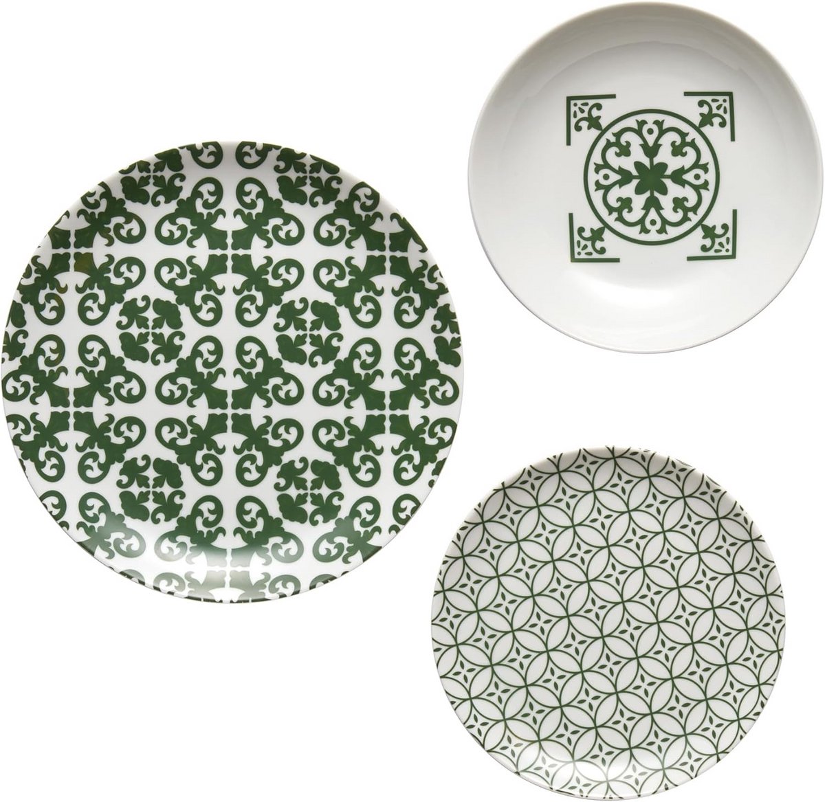 Set van 6 Borden Tafelset - Smaragdgroen Keramiek Design