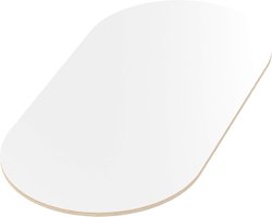 Massief Houten Werkblad 18mm Wit Melamine Gecoat - Ovaal Multiplex Plaat Op Maat