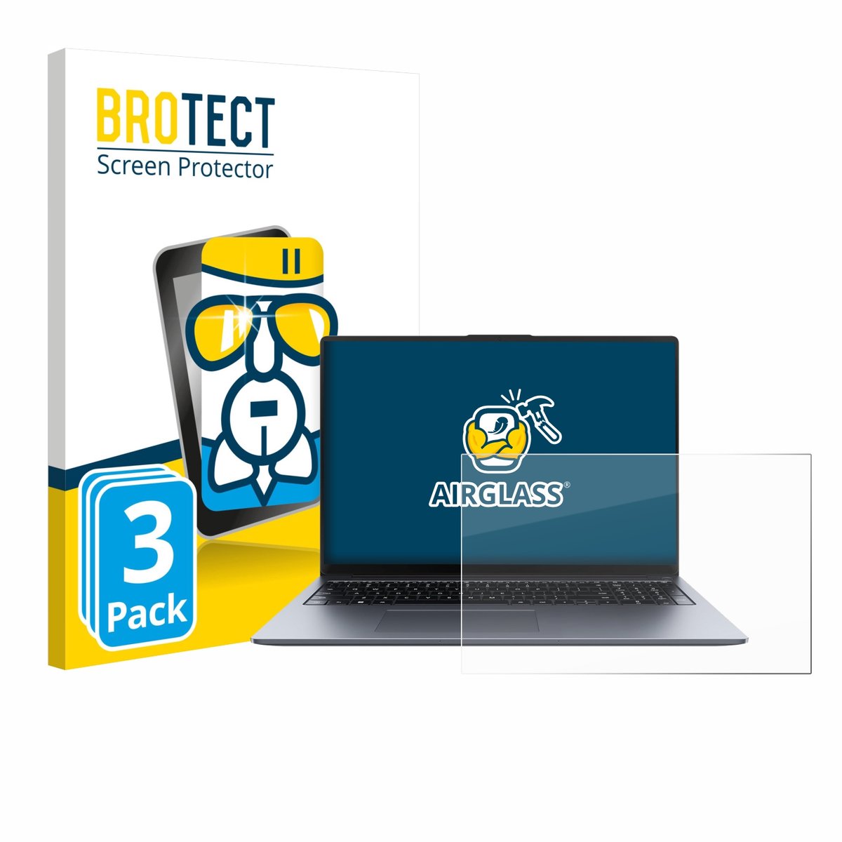 Screenprotector 3 Stuks voor Huawei MateBook D 16 2024 Beschermglas transparant