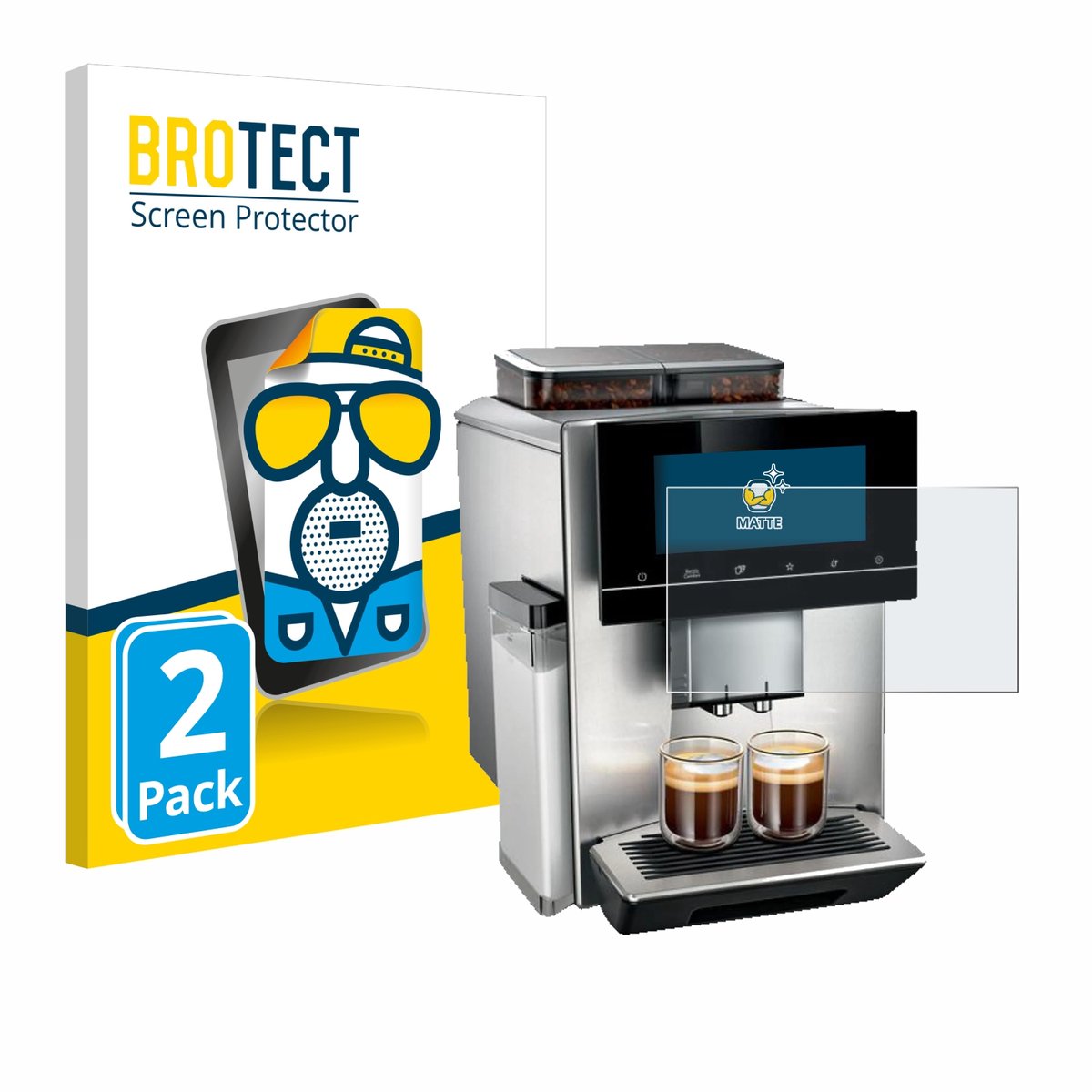 BROTECT - Screenprotector voor Siemens EQ900 TQ907D03 - Folie Beschermfolie matte 2 Stuks