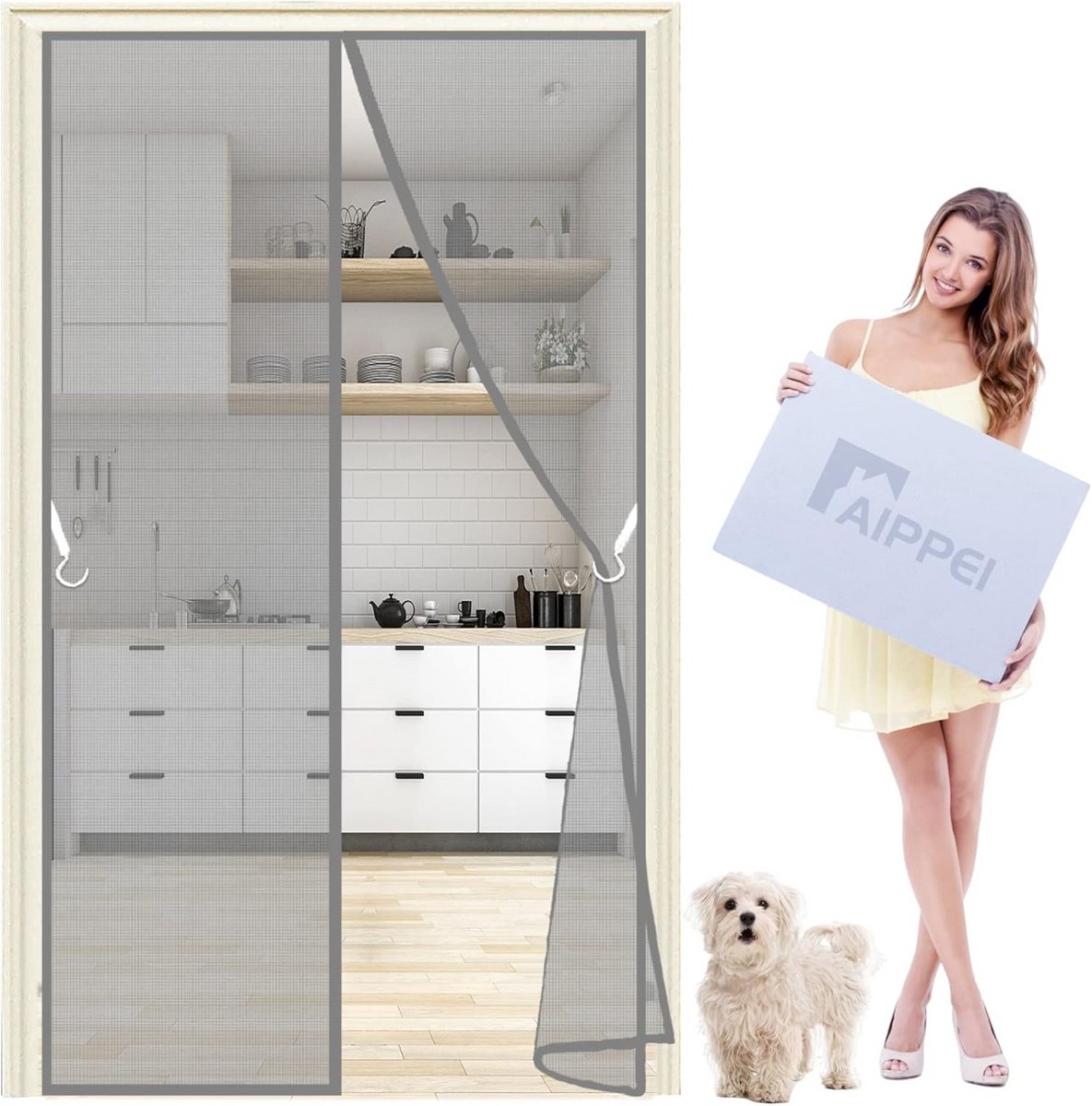 Magnetisch Hor Deur 280x190cm - Insectenhor met Automatische Sluiting