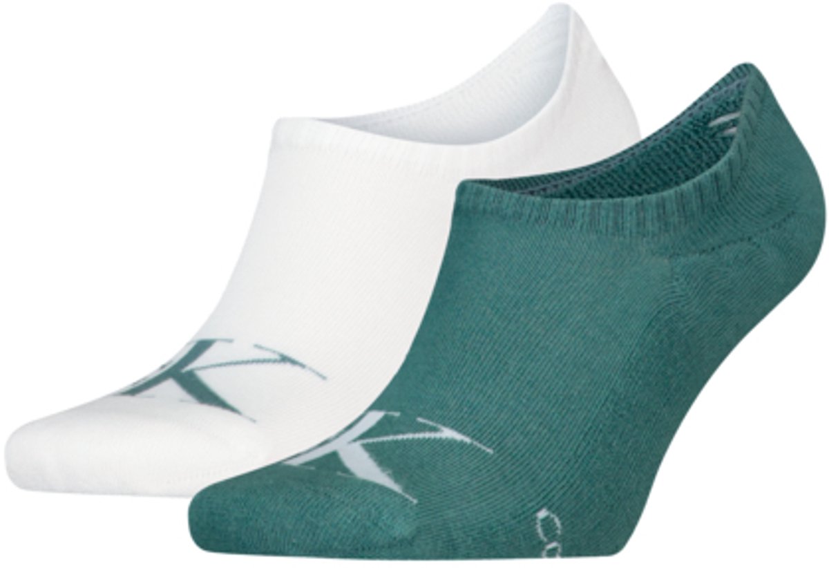 Calvin Klein Jeans Heren Footies 2-Pack Monogram Atlantic