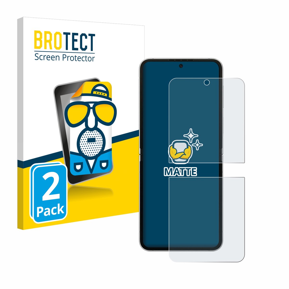BROTECT - Screenprotector voor Samsung Galaxy Z Flip 6 - Folie Beschermfolie matte 2 Stuks