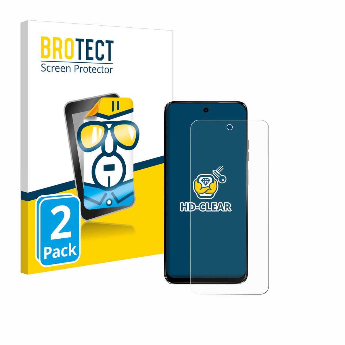 BROTECT - Screenprotector voor Motorola G34 5G - Folie Beschermfolie transparant 2 Stuks