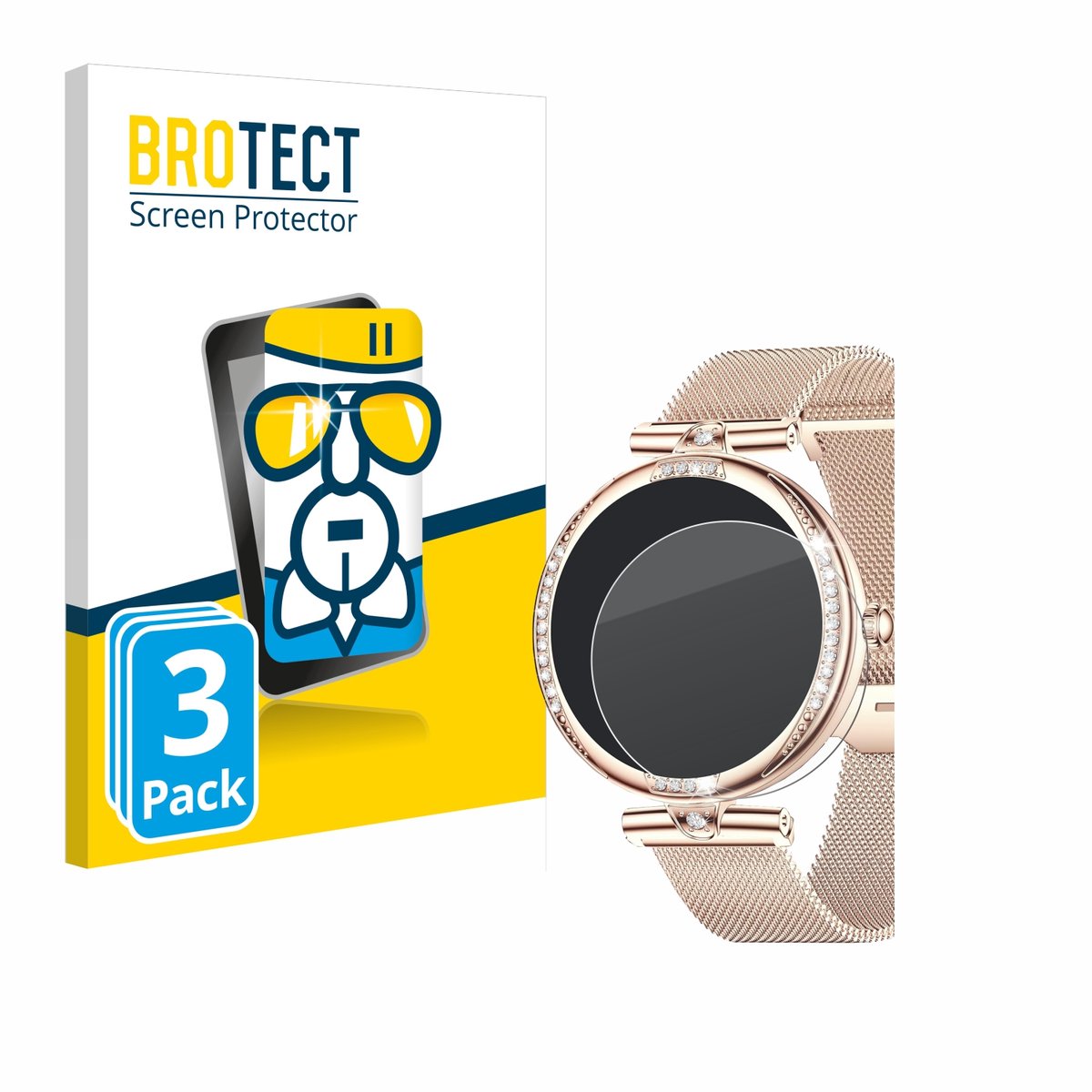Screenprotector 3 Stuks voor Shepatio Smartwatch 1.19" Beschermglas transparant