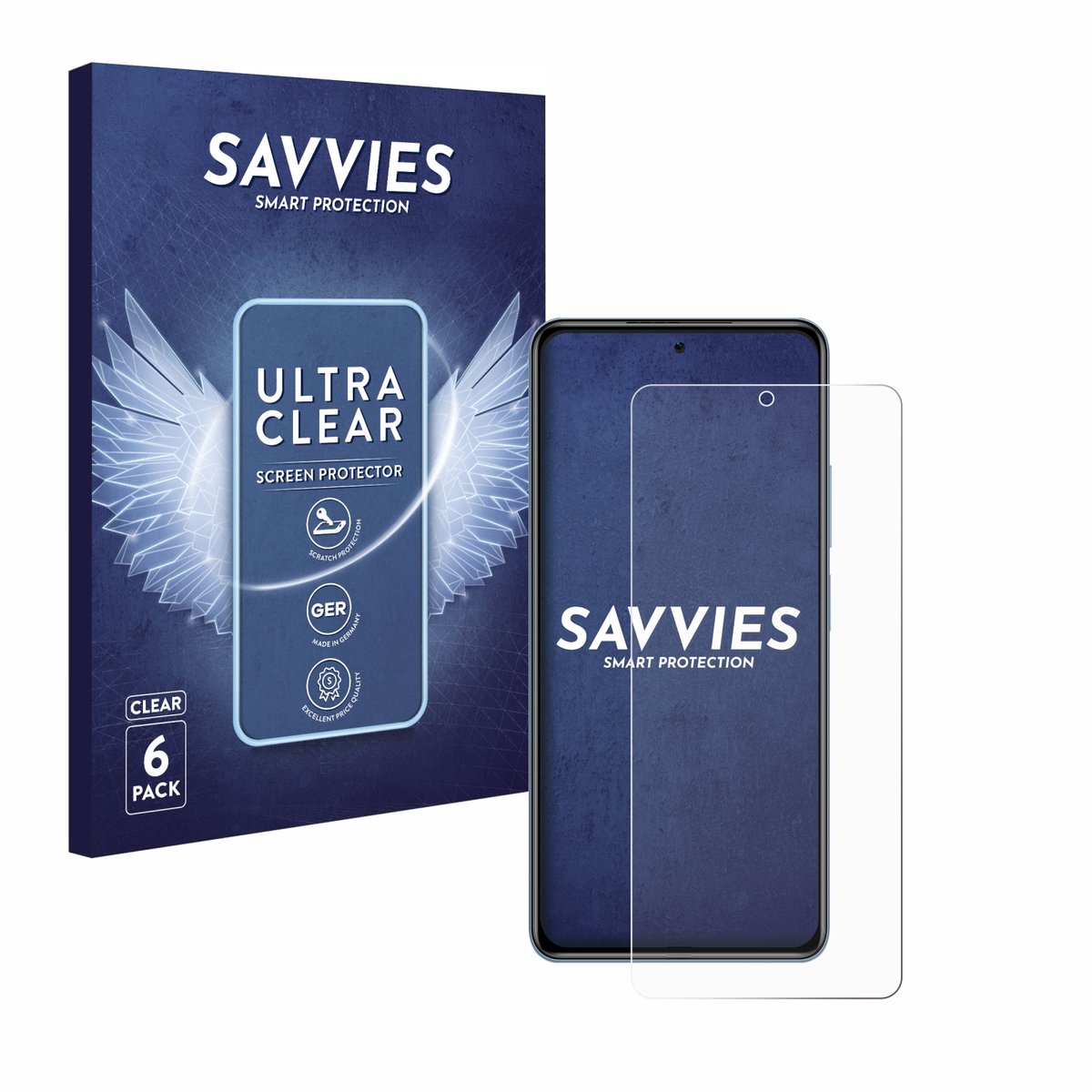 Savvies - Screenprotector voor Xiaomi Poco F3 - Folie Beschermfolie transparant 6 Stuks
