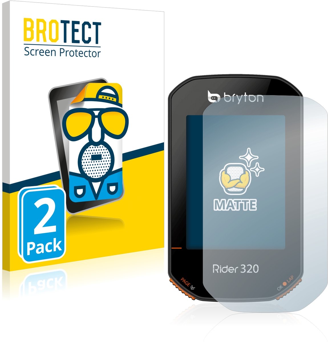 BROTECT - Screenprotector voor Bryton Rider 320 - Folie Beschermfolie matte 2 Stuks