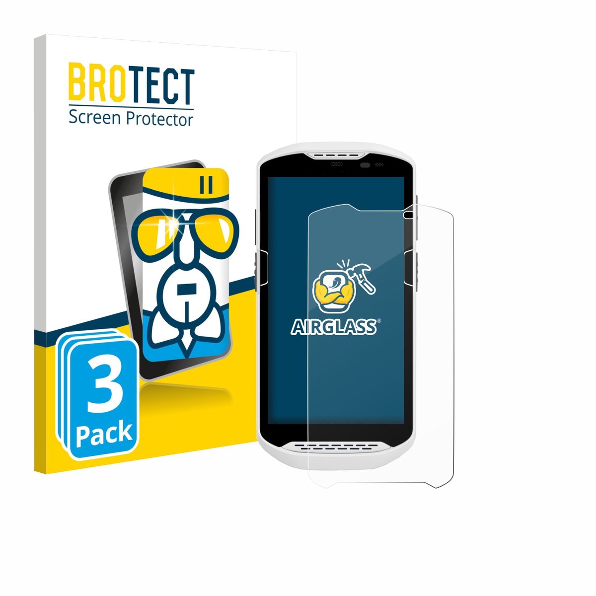 Screenprotector 3 Stuks voor Zebra TC57ax Beschermglas transparant