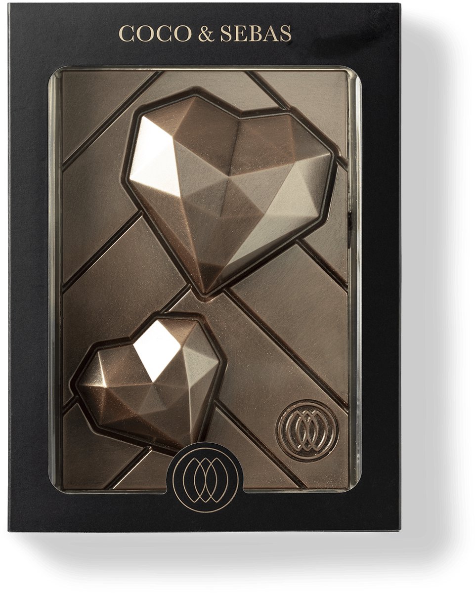 Coco & Sebas Plak Pure Chocolade Harten