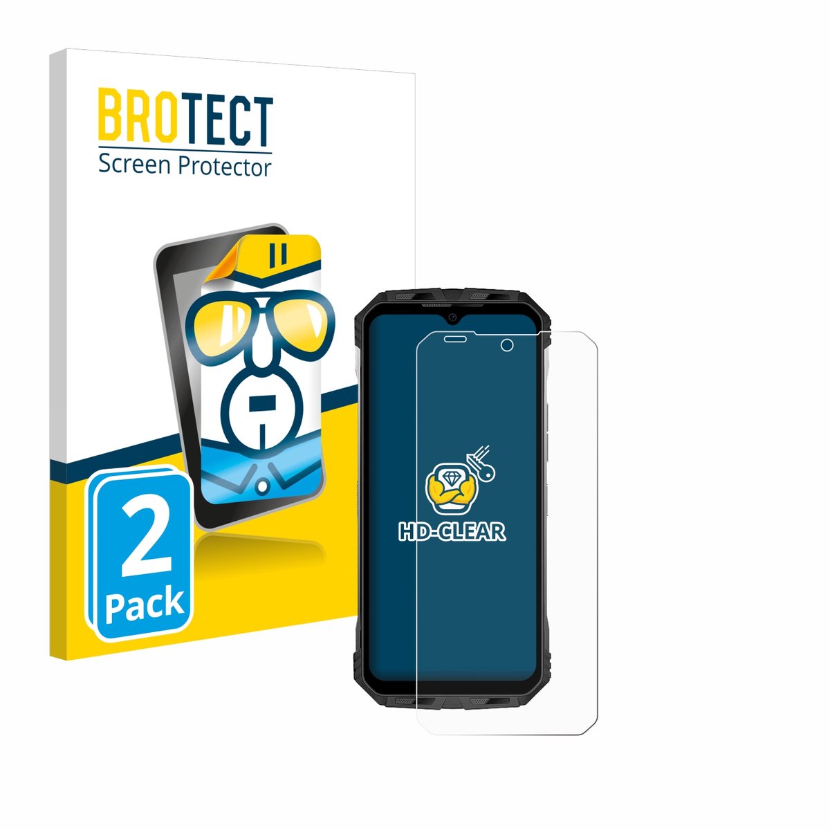 BROTECT - Screenprotector voor Doogee S110 - Folie Beschermfolie transparant 2 Stuks