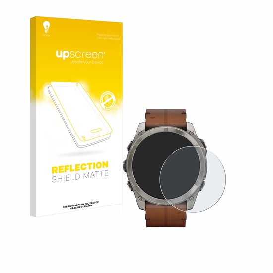 upscreen - Screenprotector voor Garmin Fenix 8 AMOLED (51 mm) - Folie Beschermfolie anti glare matte