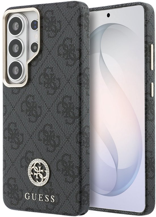 Guess 4G Strass Logo geschikt voor Samsung Galaxy S26 Ultra - Geschikt voor MagSafe - Grijs