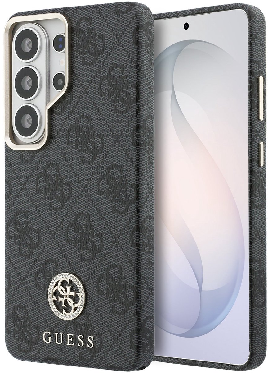 Guess 4G Strass Logo geschikt voor Samsung Galaxy S26 Ultra - Geschikt voor MagSafe - Grijs