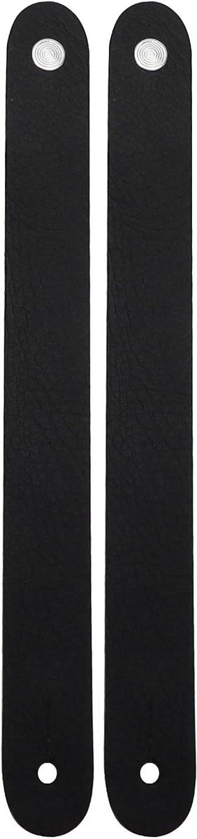 Zwarte Lederen Gitaar Band voor Akoestische Gitaar - Comfortabele Neck Strap - Set van 2