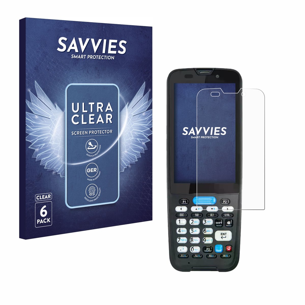 Savvies - Screenprotector voor Unitech HT330 - Folie Beschermfolie transparant 6 Stuks