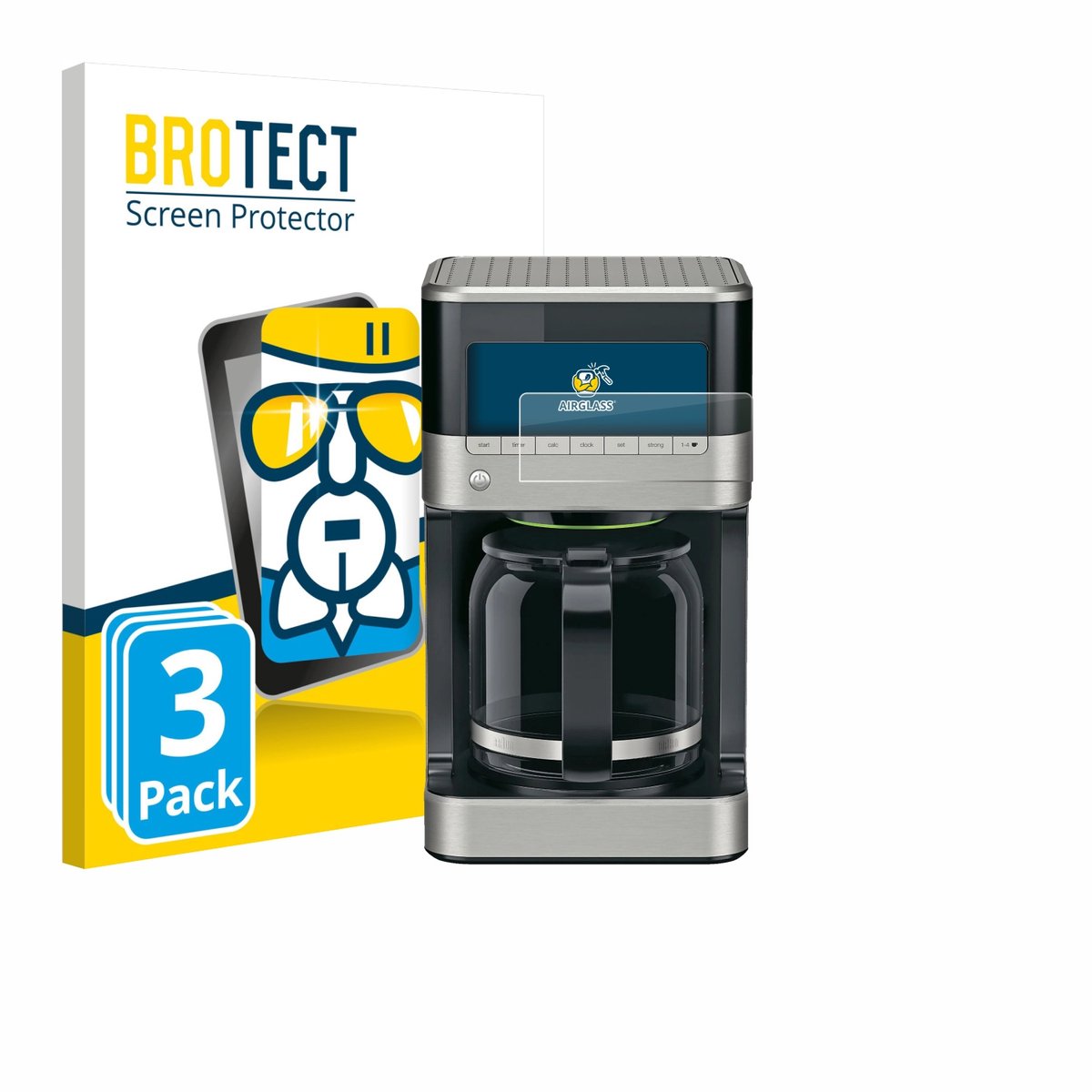 Screenprotector 3 Stuks voor Braun PurAroma 7 Beschermglas transparant