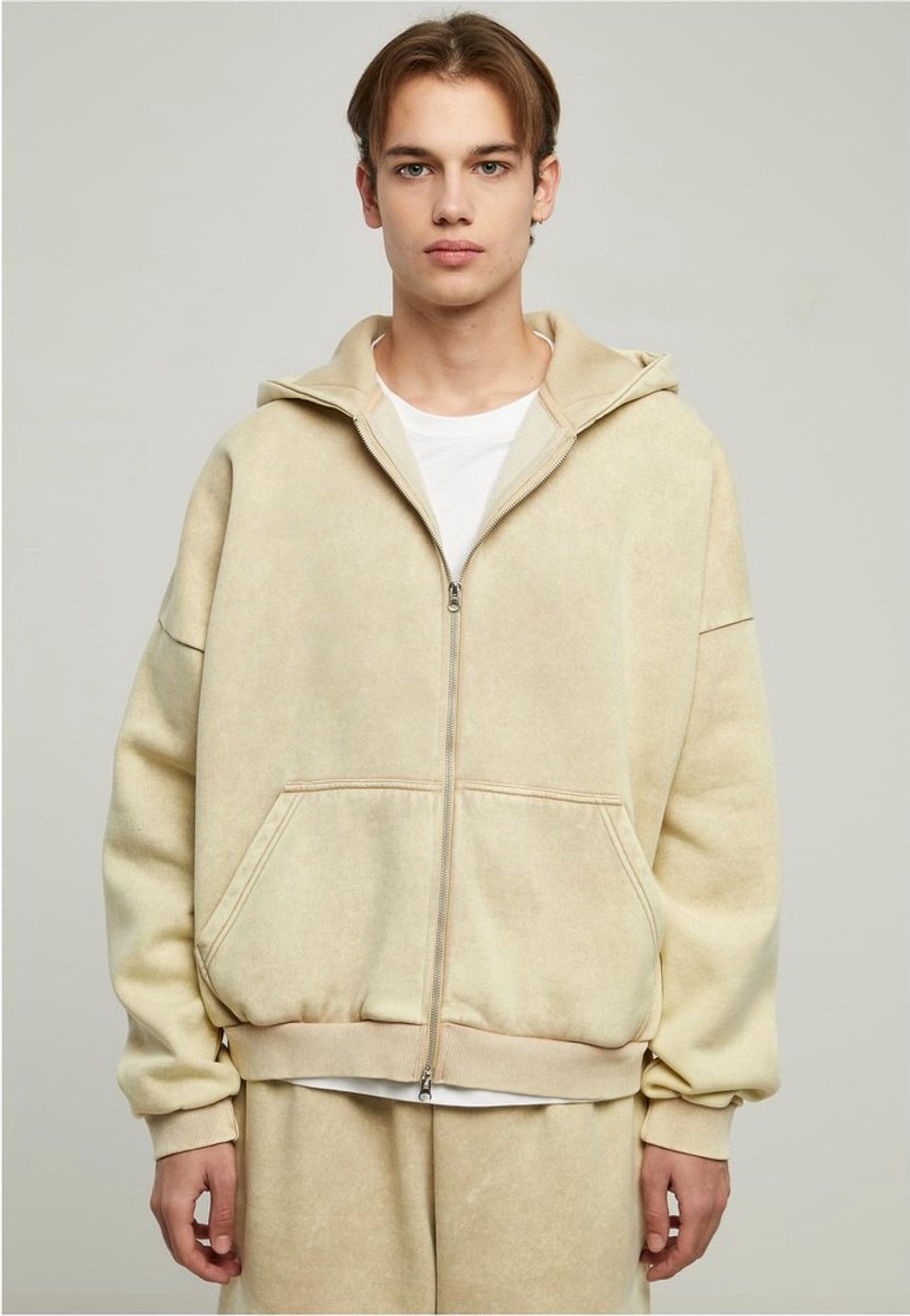 Urban Classics Heavy Sand Washed 90’s Vest met capuchon XL Beige