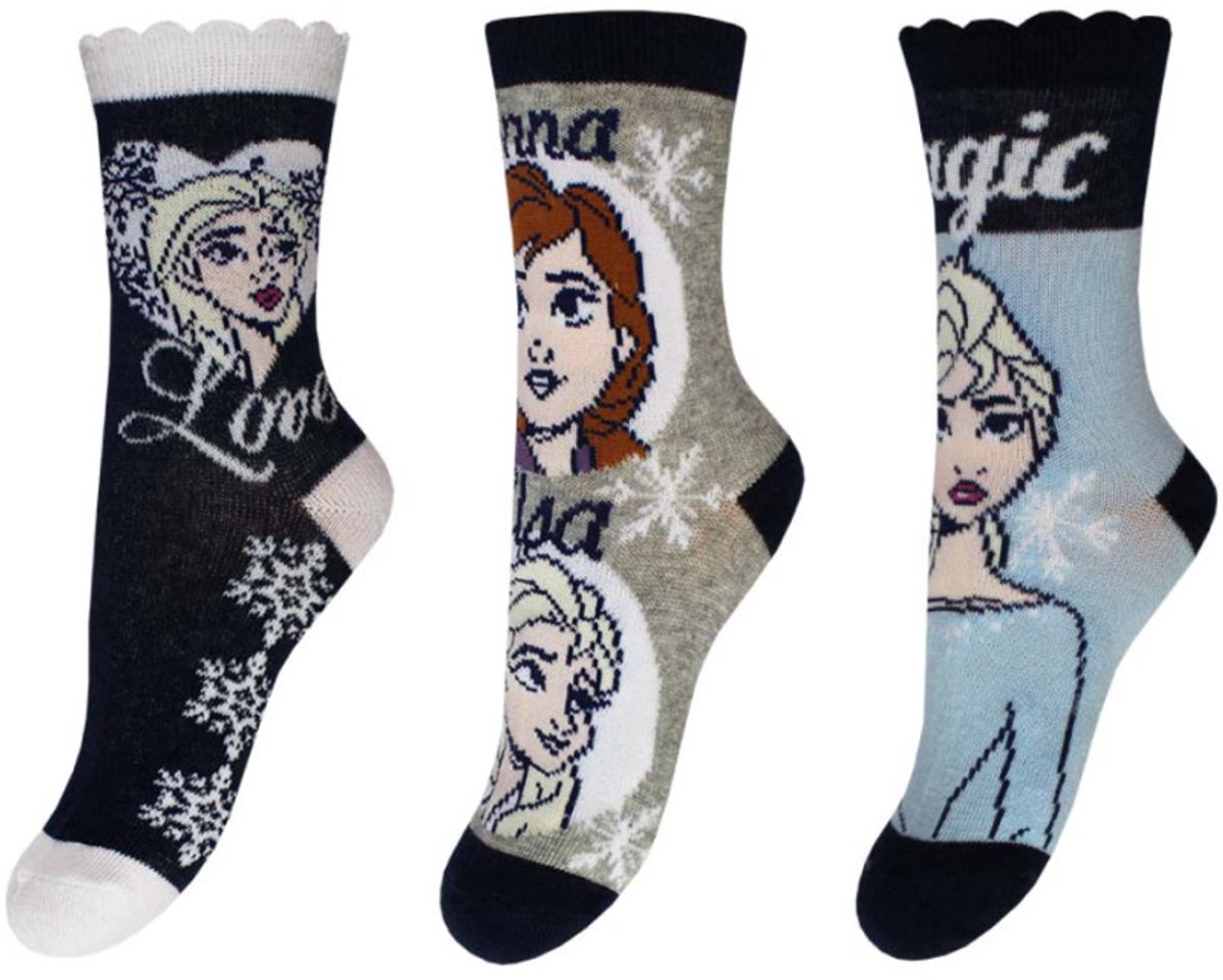 Frozen sokken - Disney - Elsa - Anna - 3 paar - maat 23/26