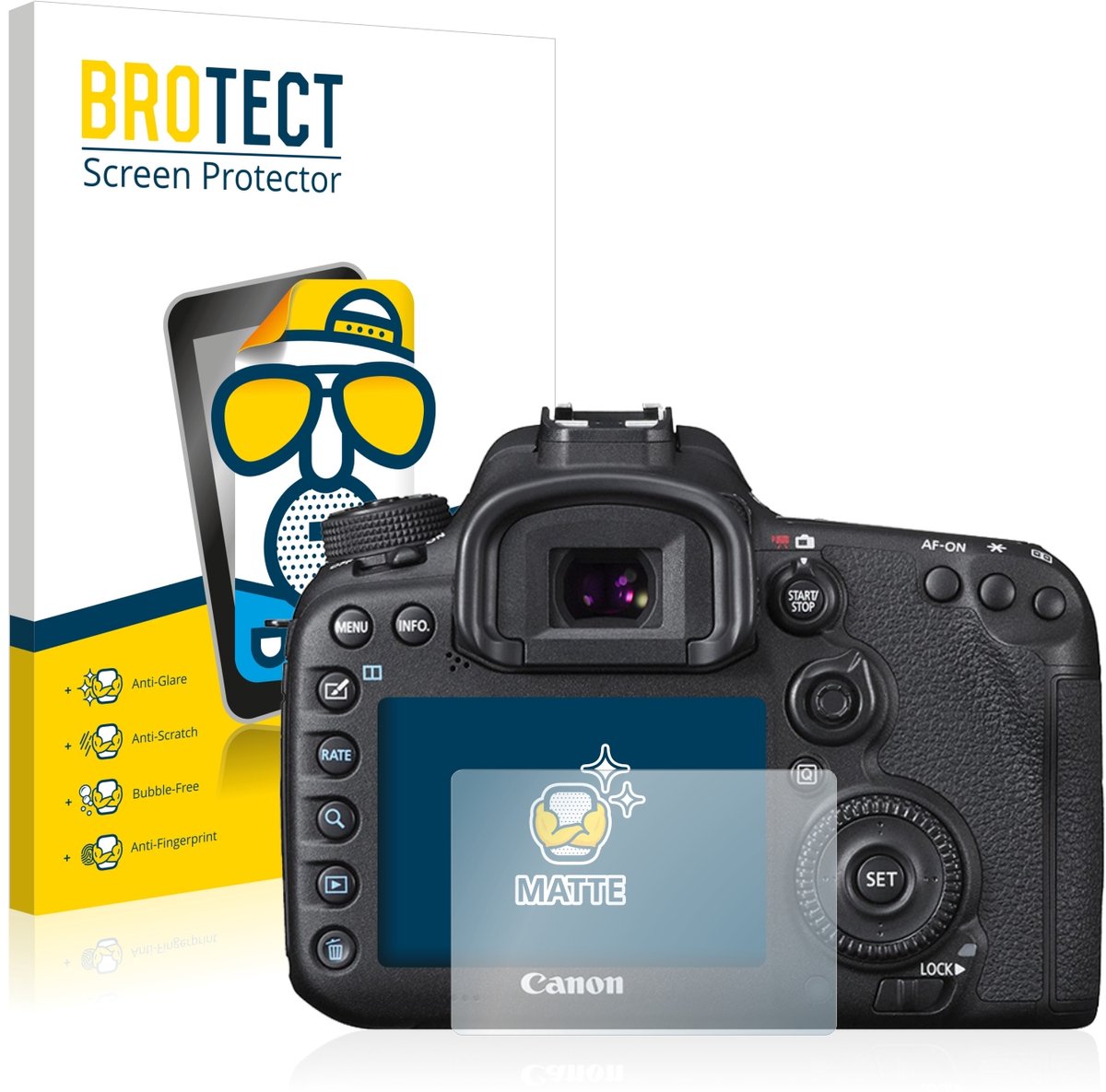 BROTECT - Screenprotector voor Canon EOS 7D Mark II - Folie Beschermfolie matte 2 Stuks