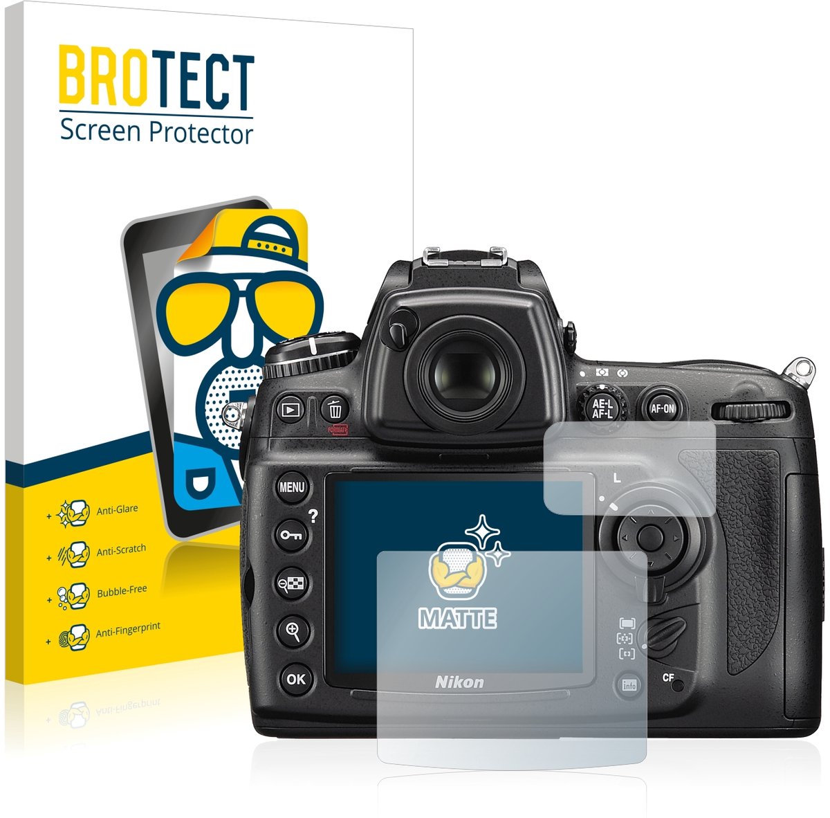BROTECT - Screenprotector voor Nikon D700 - Folie Beschermfolie matte 2 Stuks