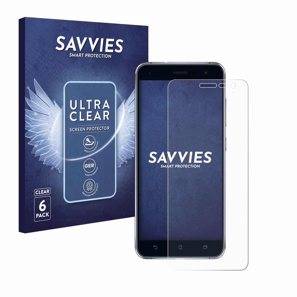 Savvies - Screenprotector voor ASUS ZenFone 3 ZE520KL - Folie Beschermfolie transparant 6 Stuks