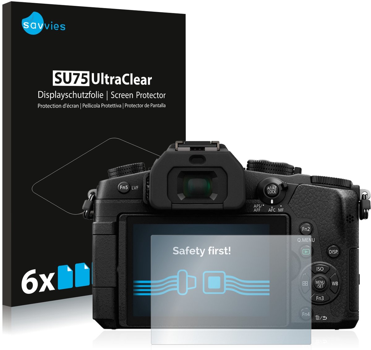 Savvies - Screenprotector voor Panasonic Lumix DMC-G81 - Folie Beschermfolie transparant 6 Stuks