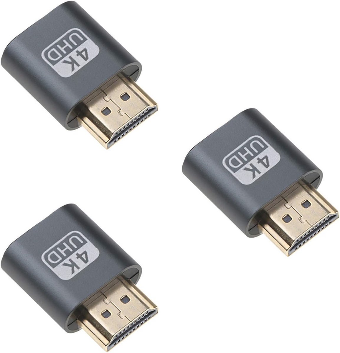 3-Pack HDMI Dummy Adapter 4K Emulator voor GPU, VR en Remote Access