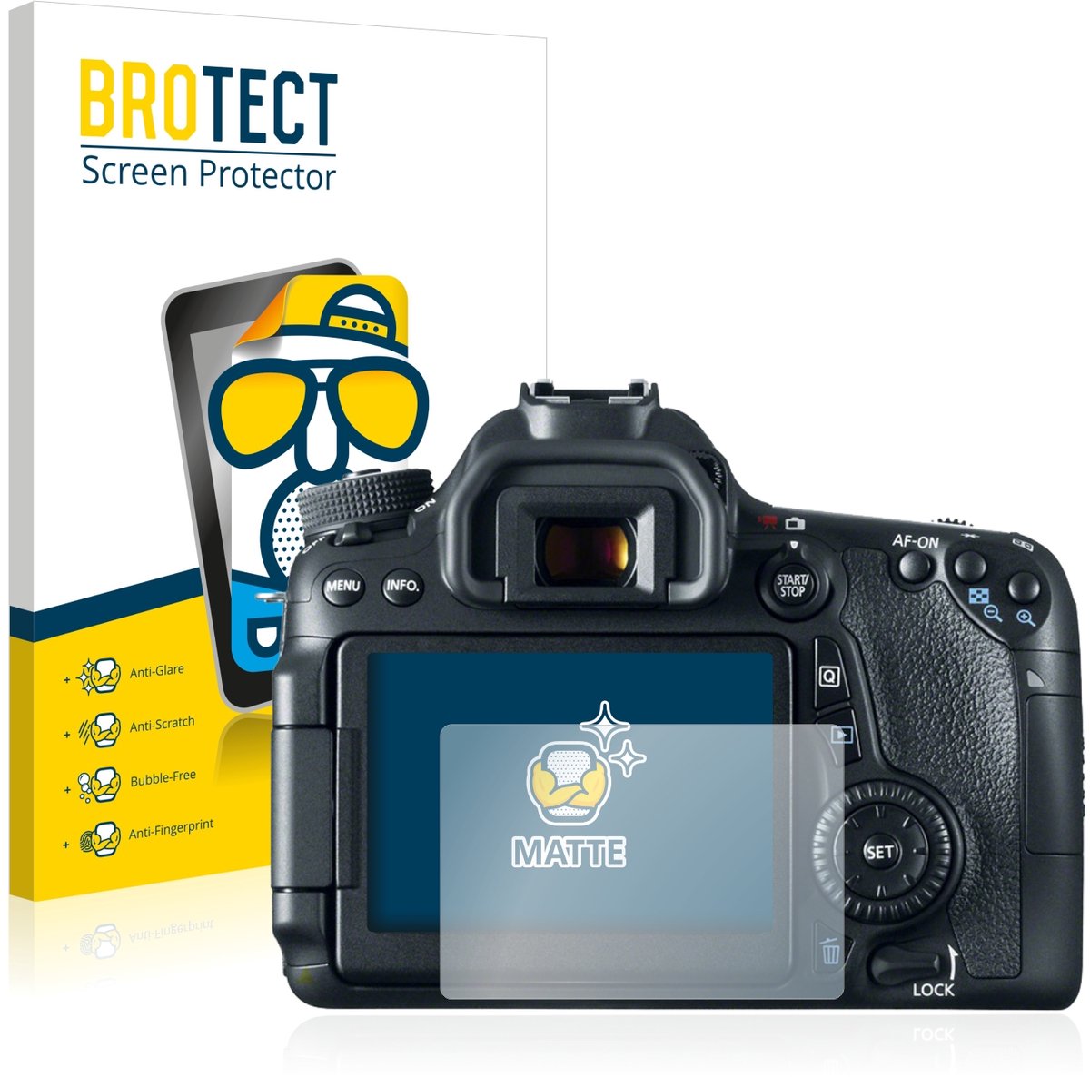 BROTECT - Screenprotector voor Canon EOS 70D - Folie Beschermfolie matte 2 Stuks