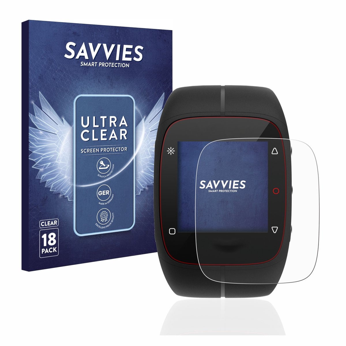 Savvies - Screenprotector voor Polar M400 / M430 - Folie Beschermfolie transparant 18 Stuks