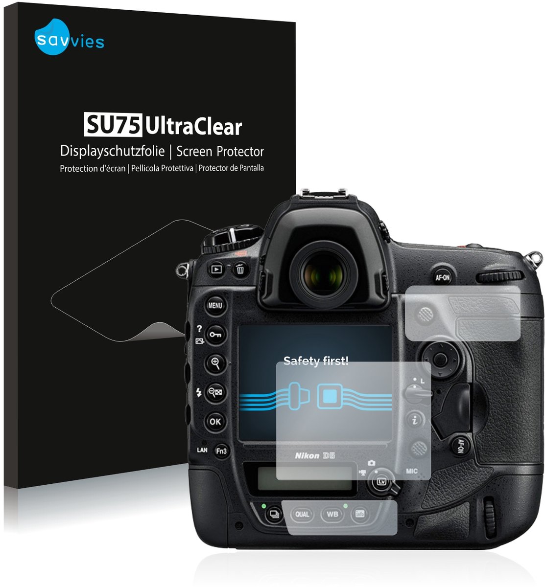 Savvies - Screenprotector voor Nikon D5 - Folie Beschermfolie transparant 6 Stuks