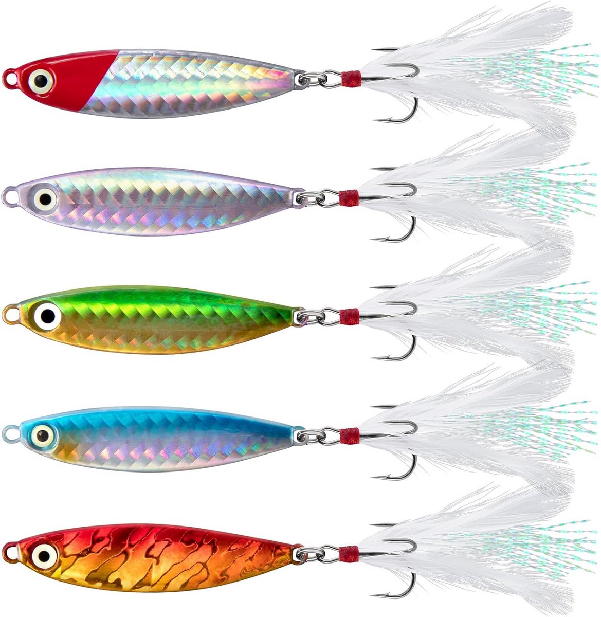 Set van 5 Metalen Zeevis Kunstaas Spinners 20g voor Strandwerpen en Roofvis